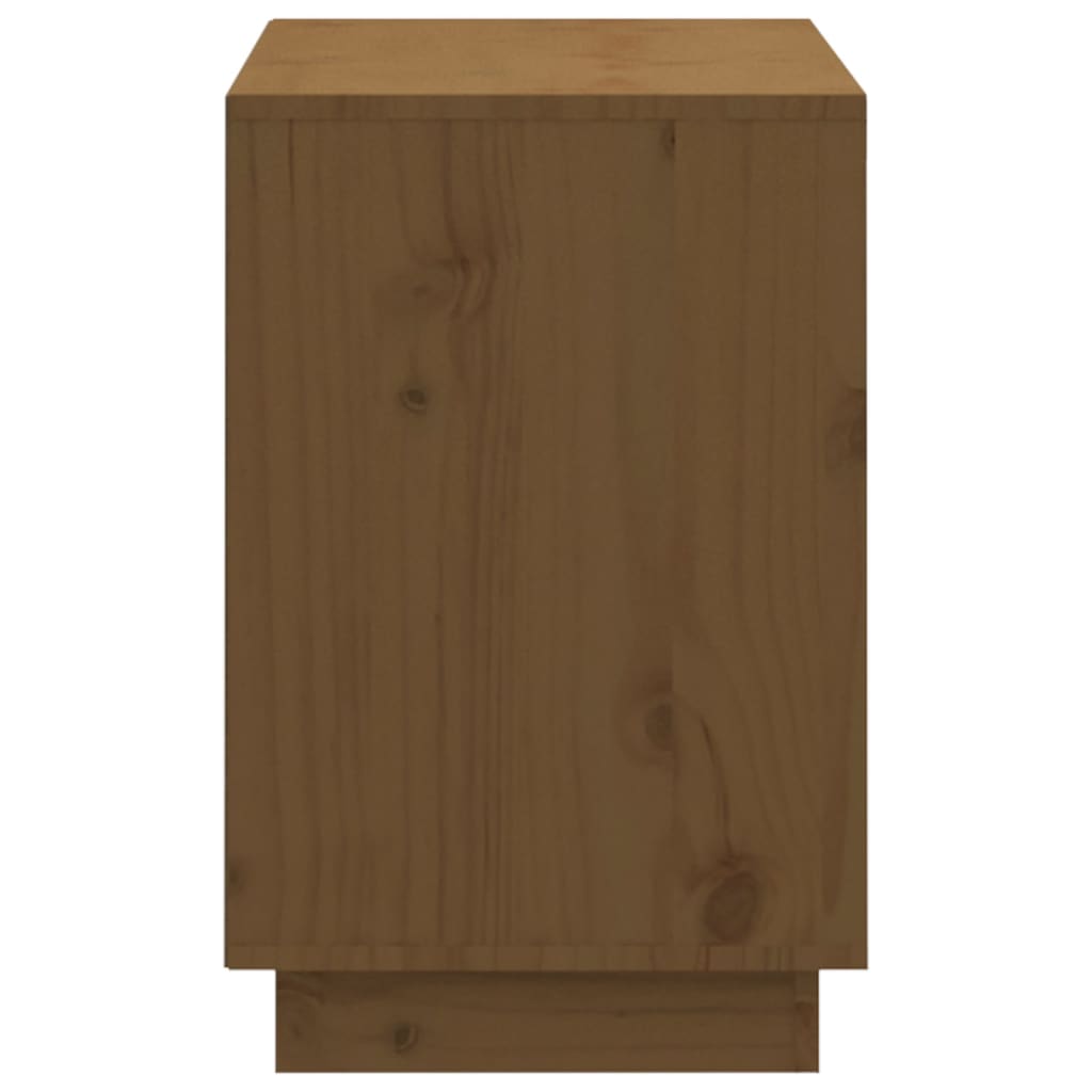 mézbarna tömör fenyőfa cipőszekrény 110 x 34 x 52 cm