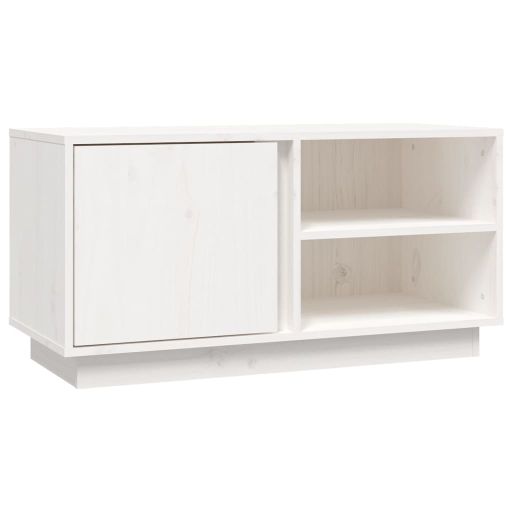 fehér tömör fenyőfa TV-szekrény 80 x 35 x 40,5 cm