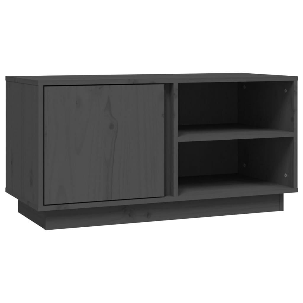 szürke tömör fenyőfa TV-szekrény 80 x 35 x 40,5 cm