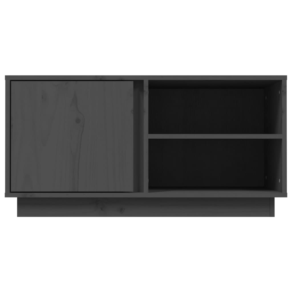 szürke tömör fenyőfa TV-szekrény 80 x 35 x 40,5 cm
