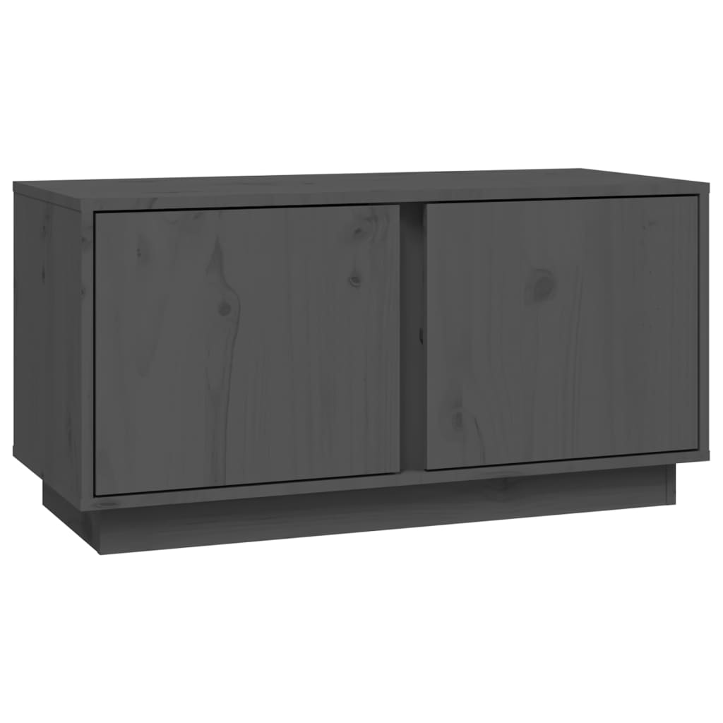 szürke tömör fenyőfa TV-szekrény 80 x 35 x 40,5 cm