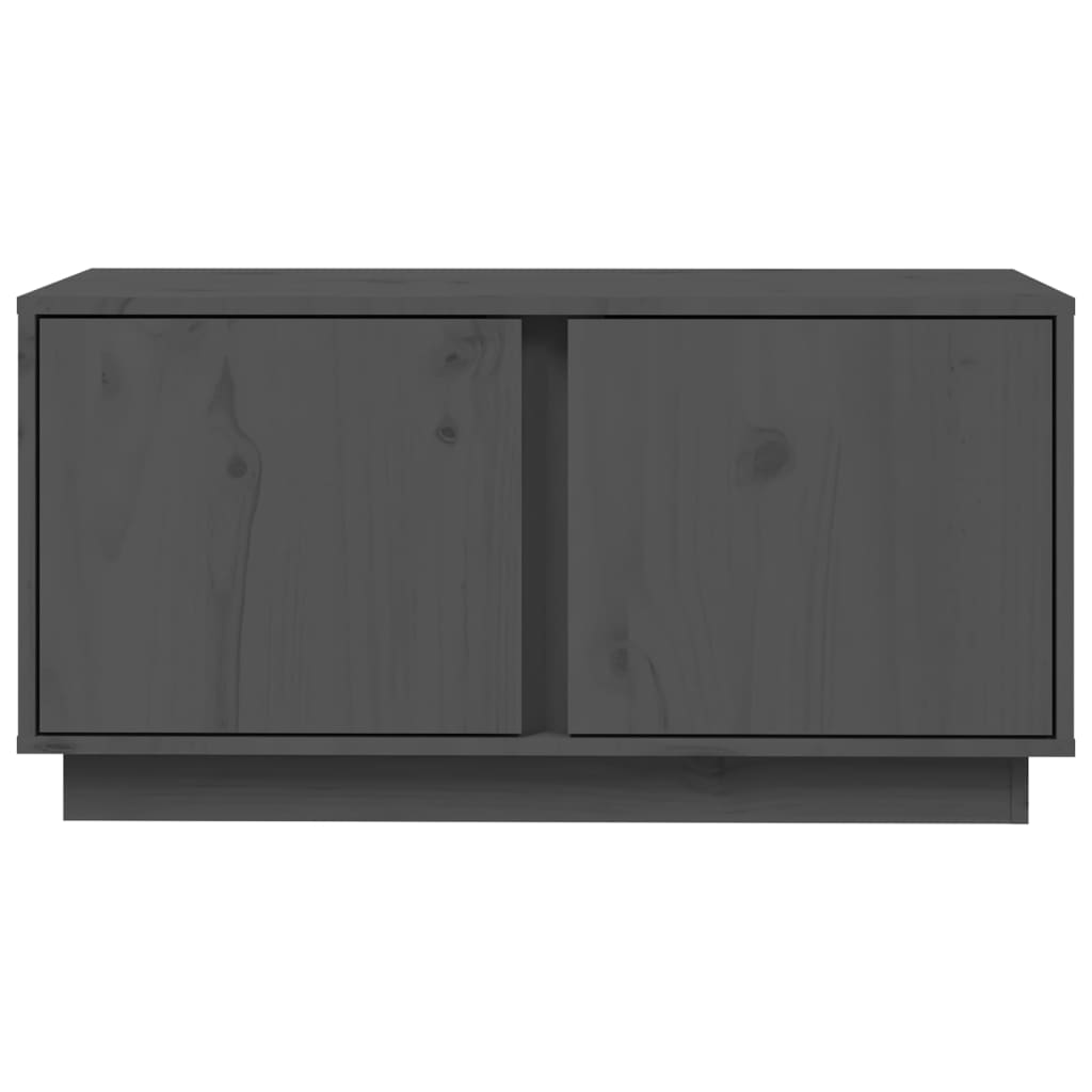 szürke tömör fenyőfa TV-szekrény 80 x 35 x 40,5 cm
