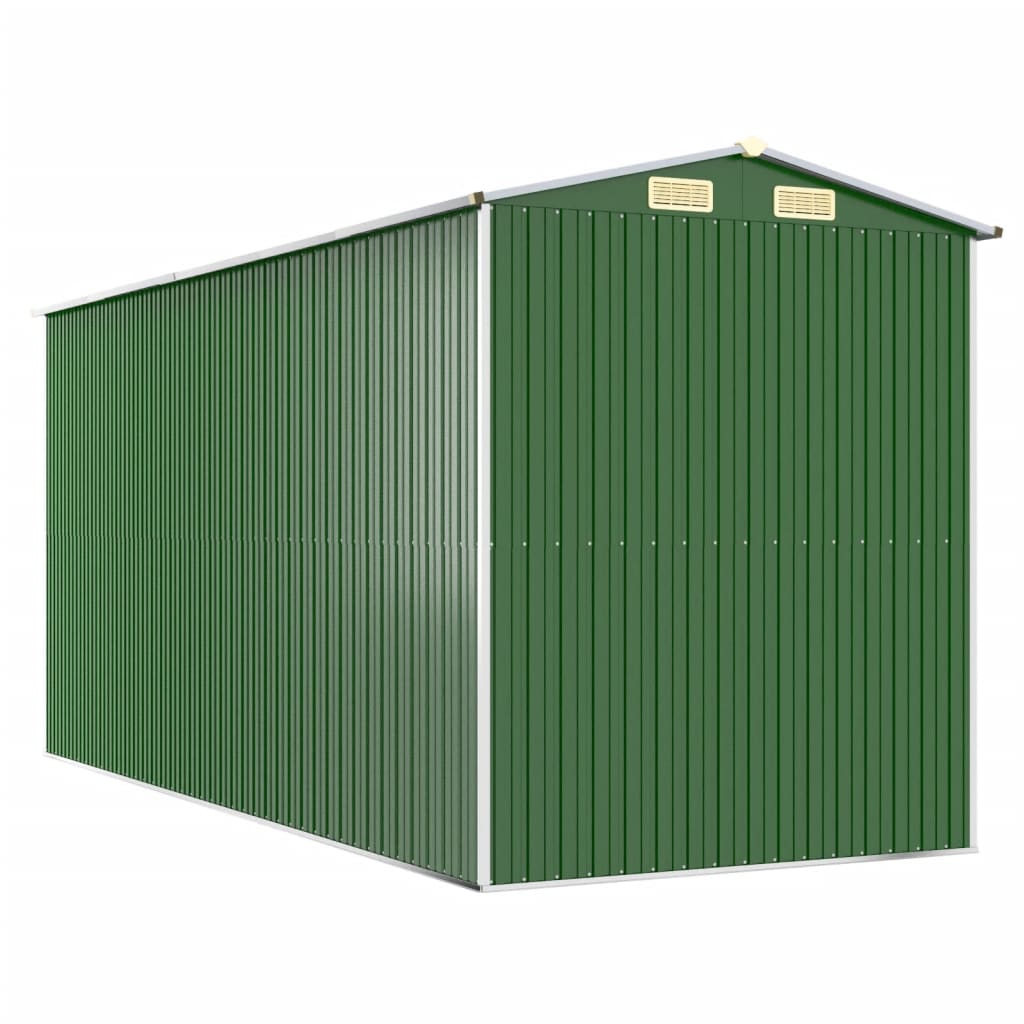 zöld horganyzott acél kerti fészer 192x440x223 cm