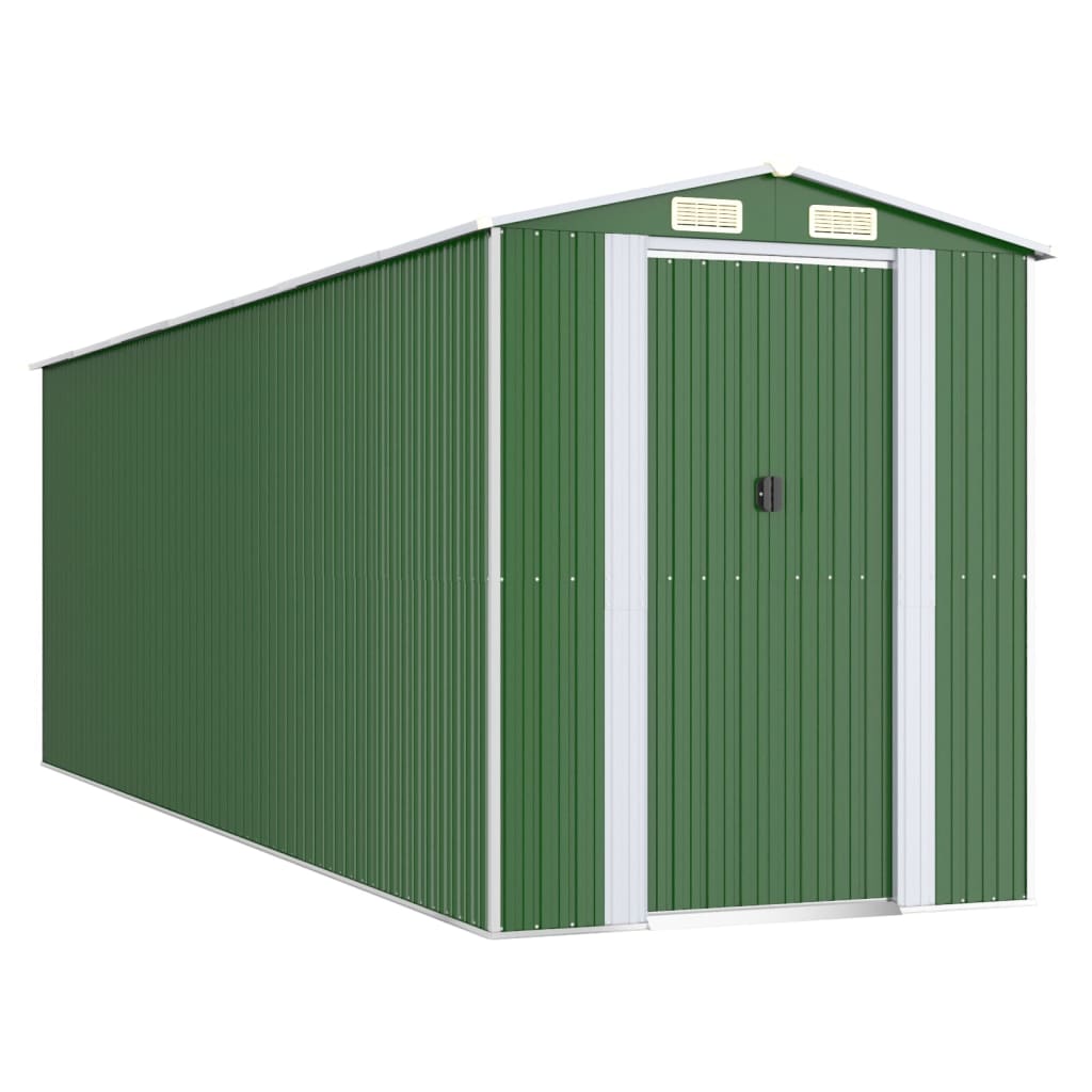 zöld horganyzott acél kerti fészer 192x606x223 cm