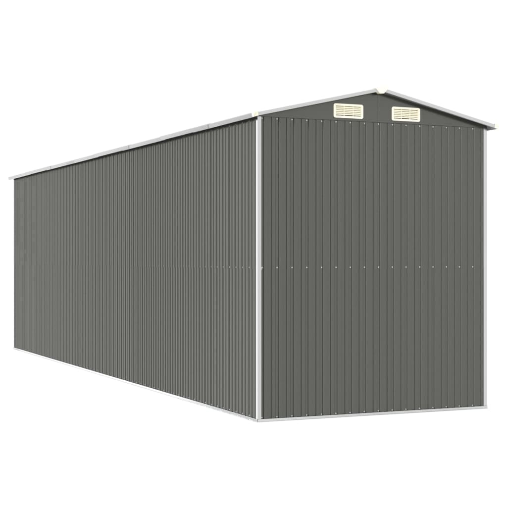világosszürke horganyzott acél kerti fészer 192 x 689 x 223 cm