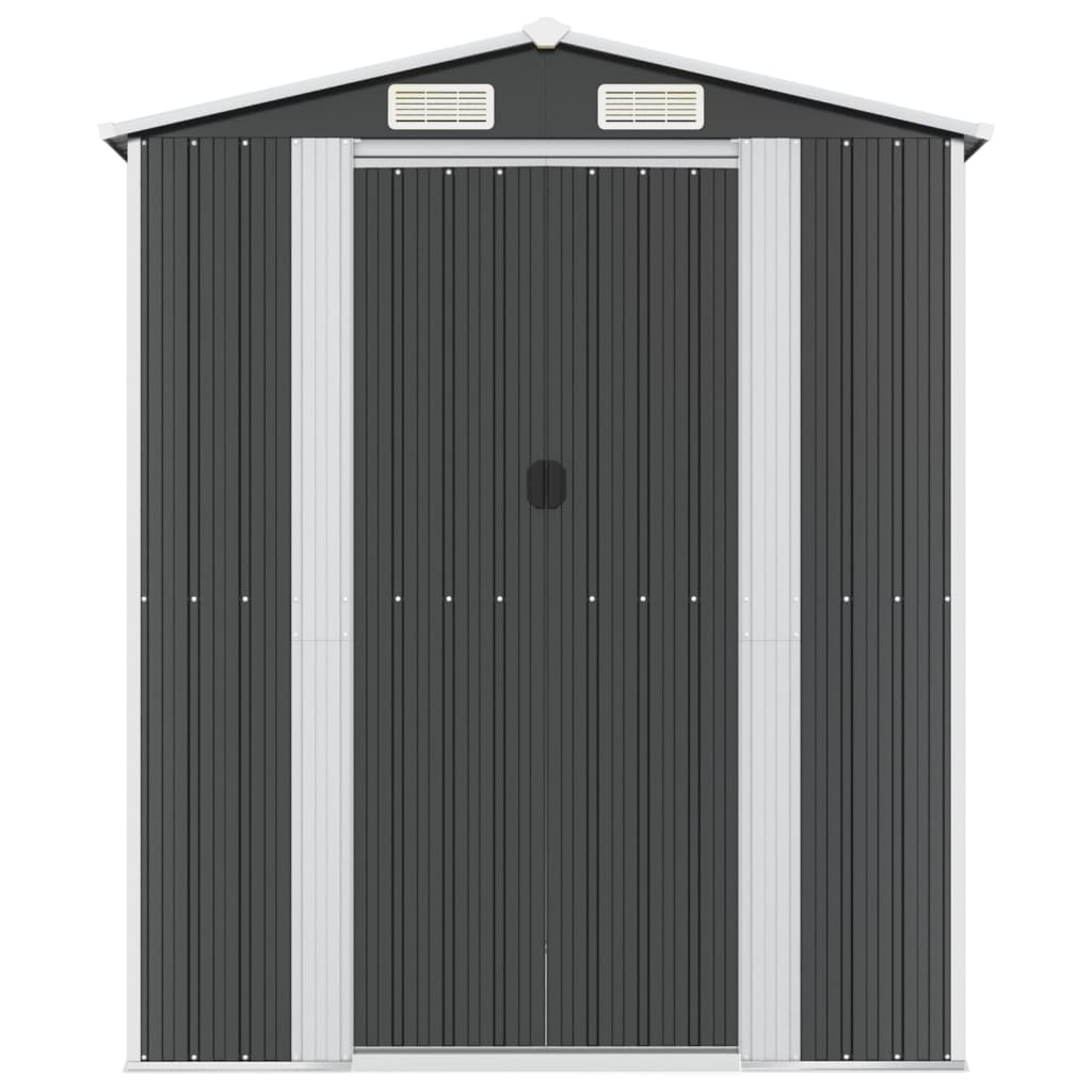 antracitszürke horganyzott acél kerti fészer 192 x 274 x 223 cm