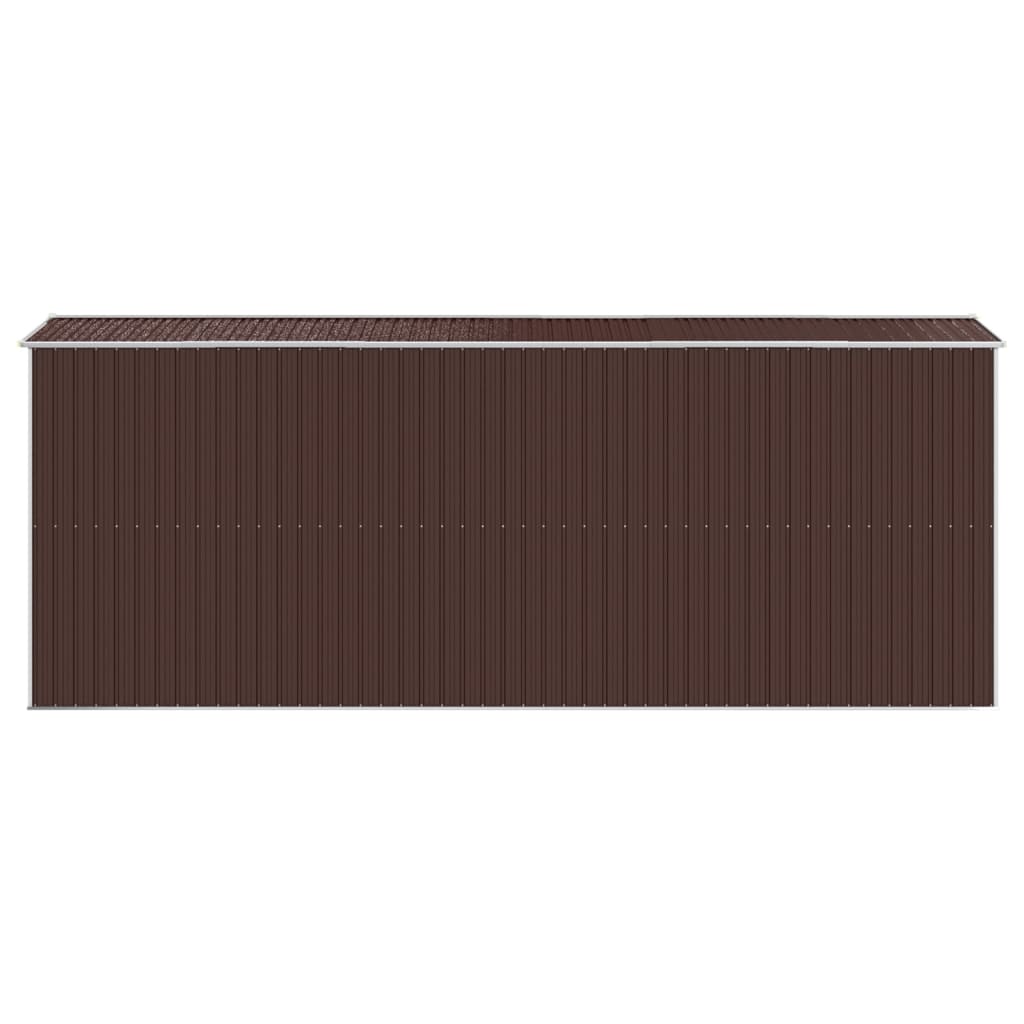 sötétbarna horganyzott acél kerti fészer 192 x 523 x 223 cm