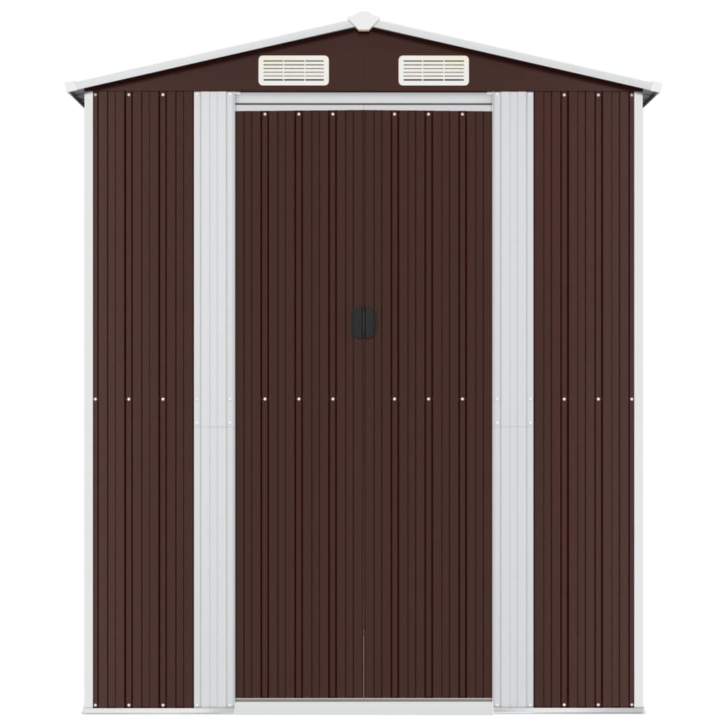 sötétbarna horganyzott acél kerti fészer 192 x 689 x 223 cm