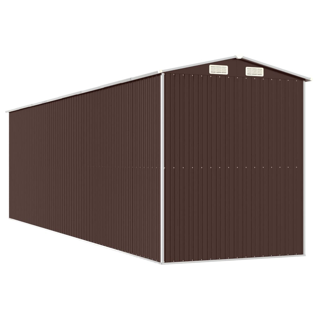 sötétbarna horganyzott acél kerti fészer 192 x 689 x 223 cm
