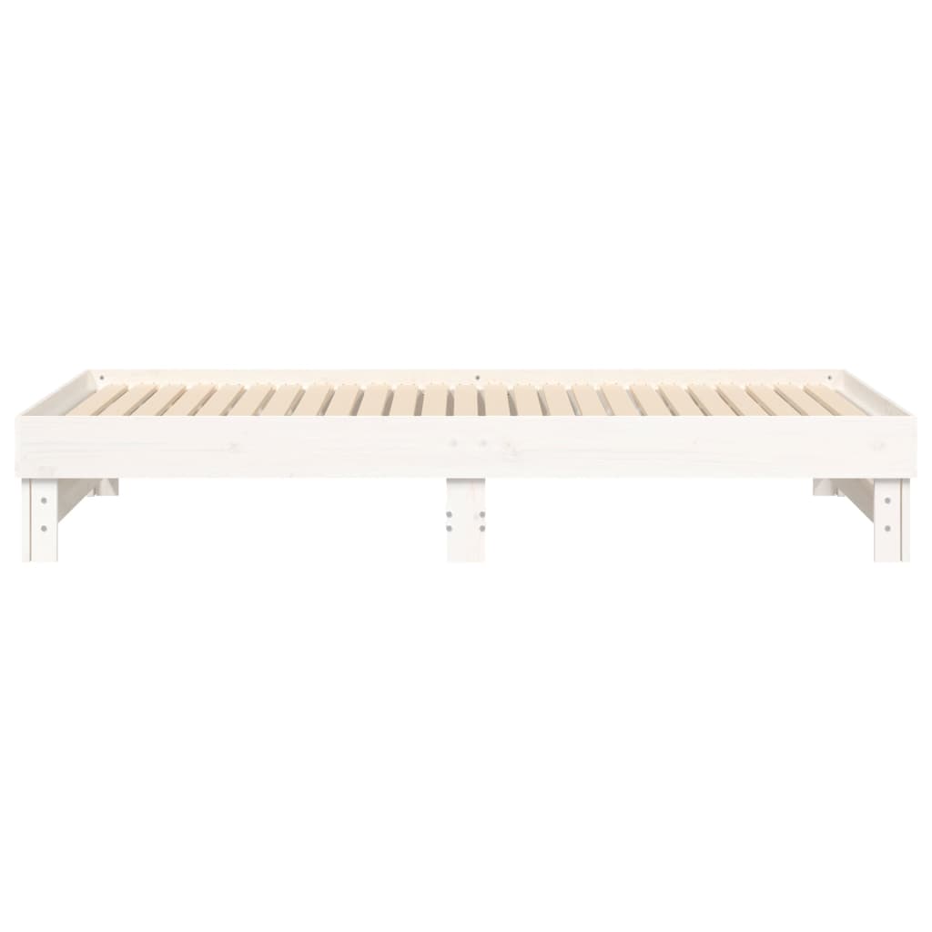 fehér tömör fenyőfa kihúzható kanapéágy 2x(100x200) cm