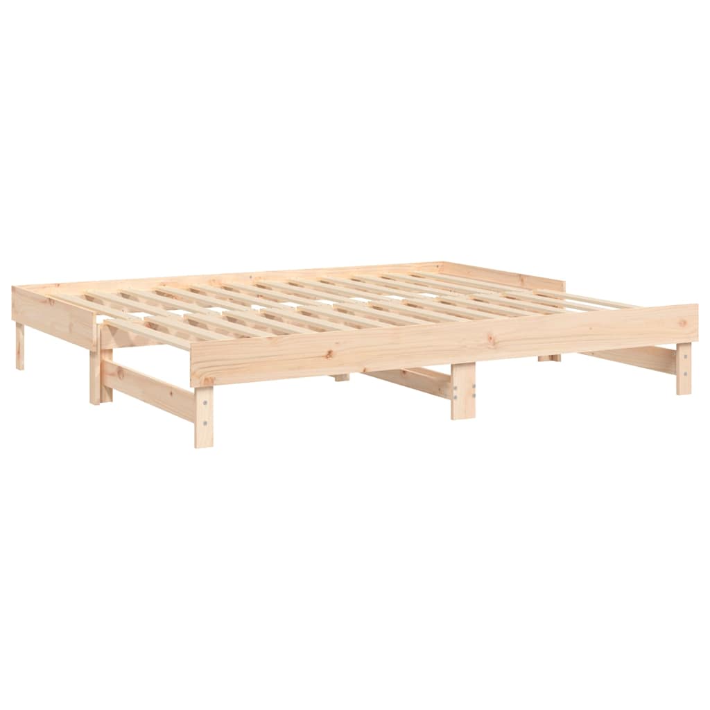 tömör fenyőfa kihúzható kanapéágy 2x(80x200) cm