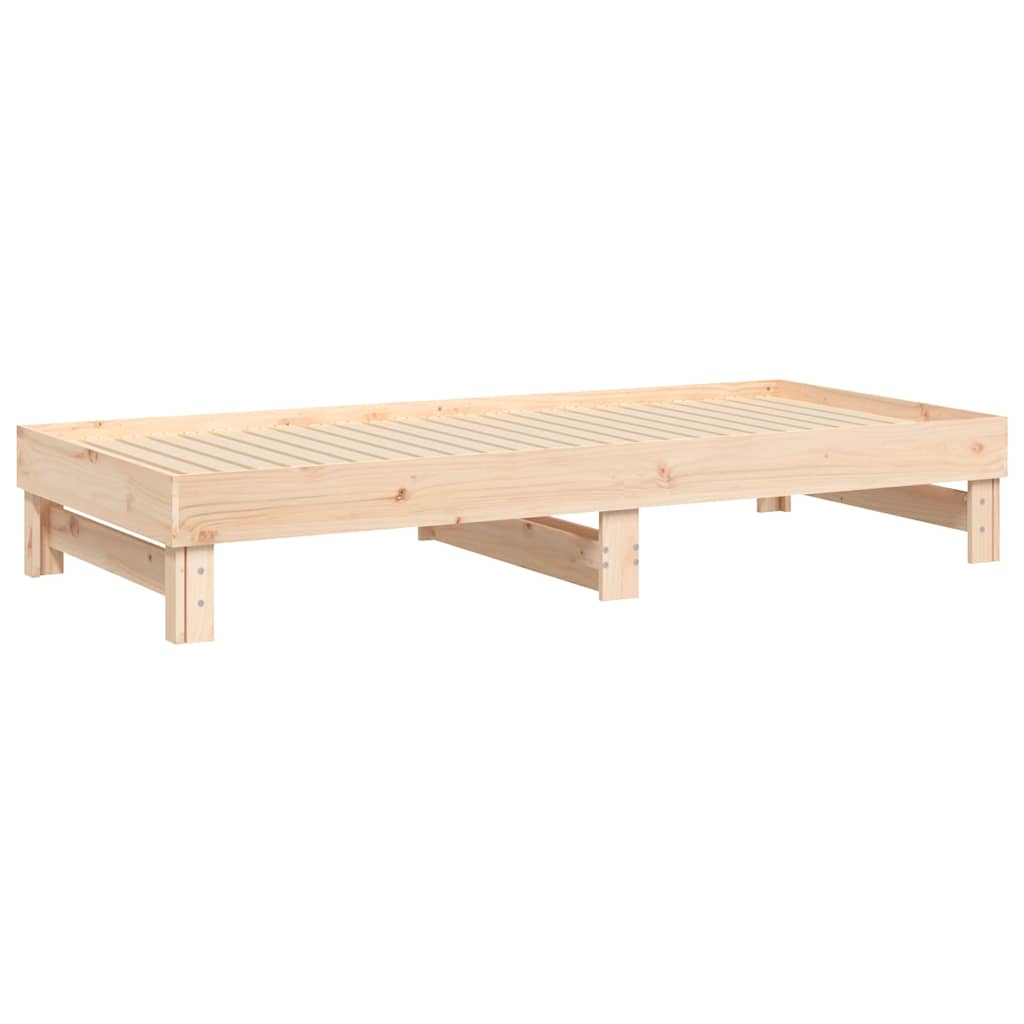 tömör fenyőfa kihúzható kanapéágy 2x(80x200) cm