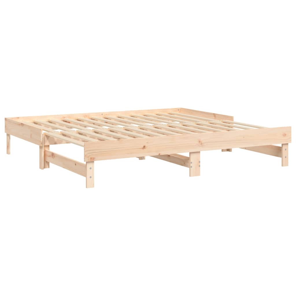 tömör fenyőfa kihúzható kanapéágy 2x(75x190) cm