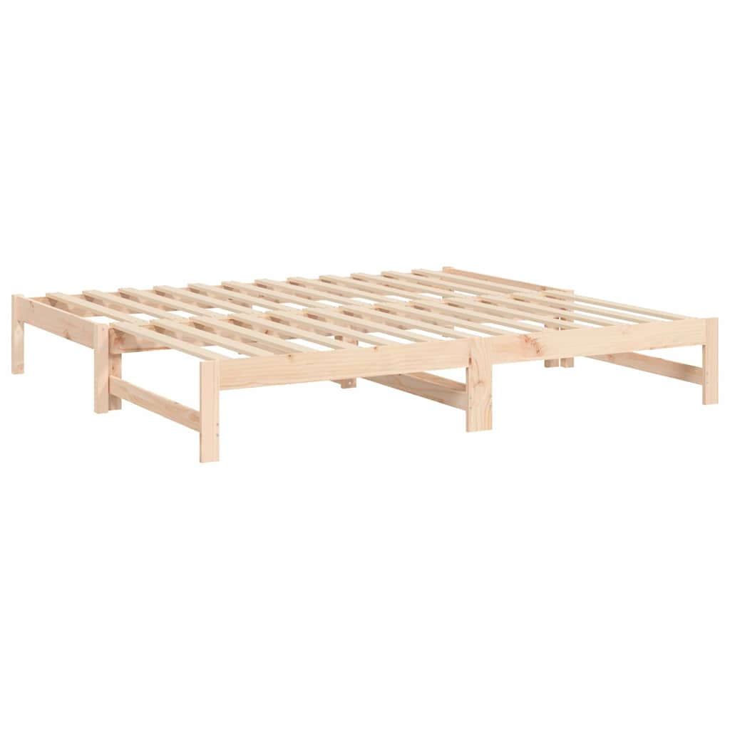 tömör fenyőfa kihúzható kanapéágy 2x(75x190) cm