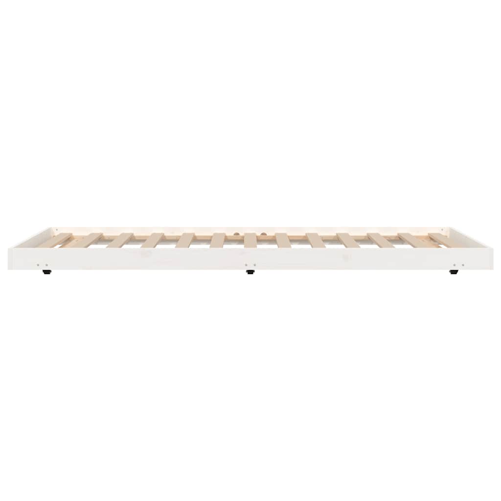 fehér tömör fenyőfa ágy matrac nélkül 100 x 200 cm
