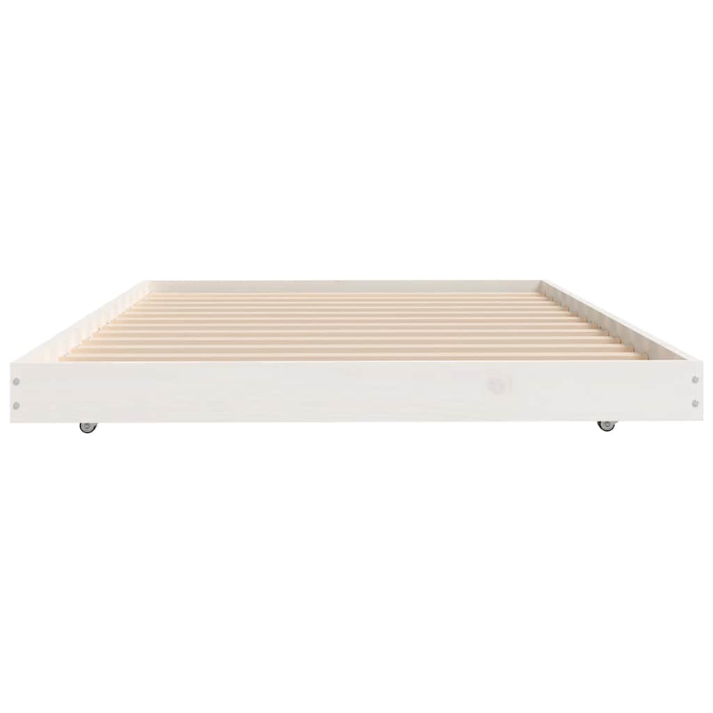 fehér tömör fenyőfa ágy matrac nélkül 100 x 200 cm