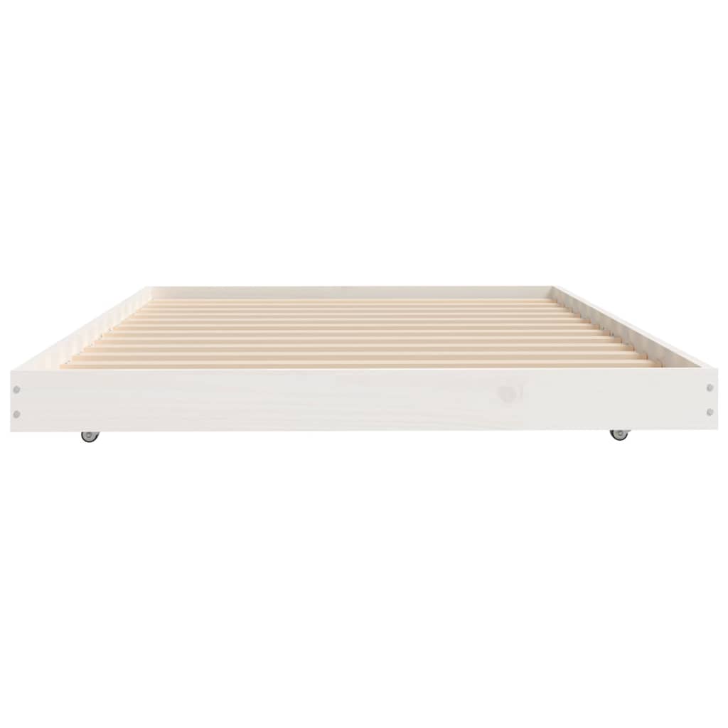 fehér tömör fenyőfa ágy matrac nélkül 90 x 200 cm