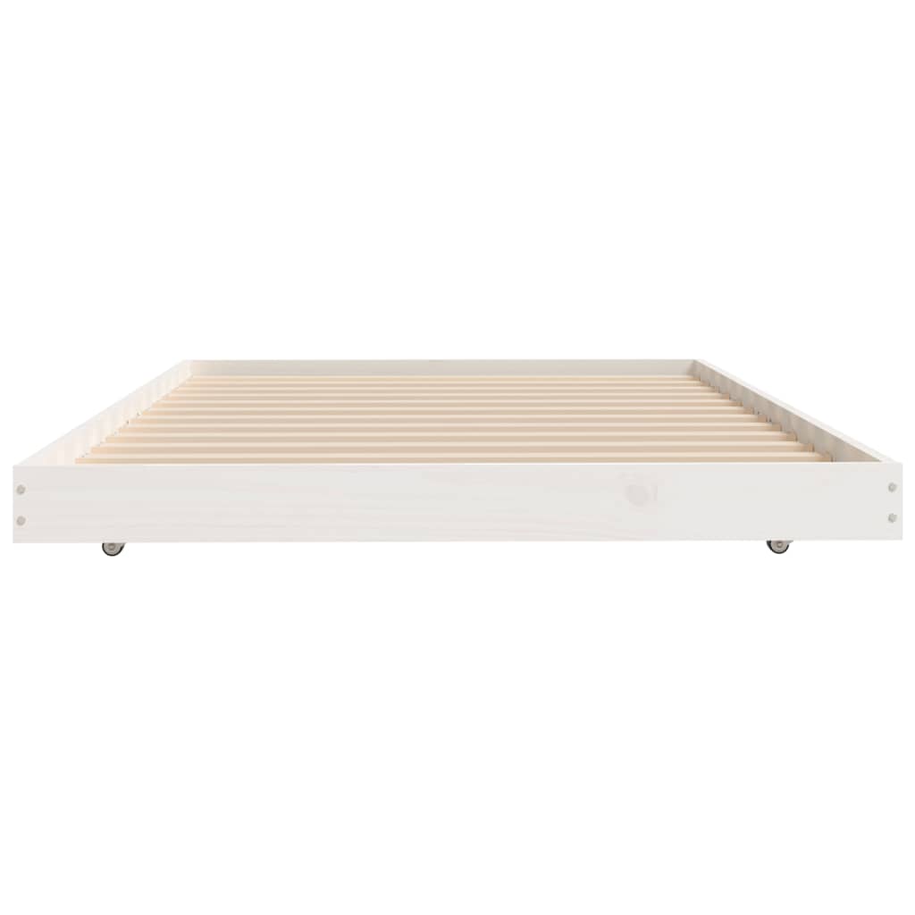 fehér tömör fenyő ágykeret matrac nélkül 80 x 200 cm