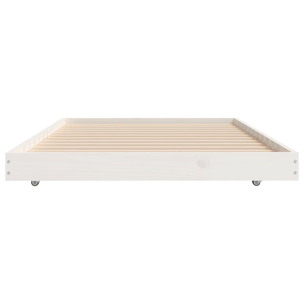 fehér tömör fenyőfa ágy matrac nélkül 75 x 190 cm