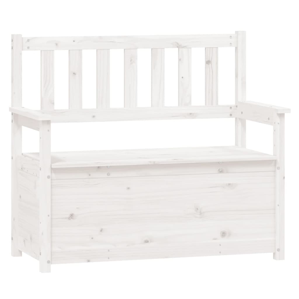fehér tömör fenyőfa pad 112,5 x 51,5 x 96,5 cm