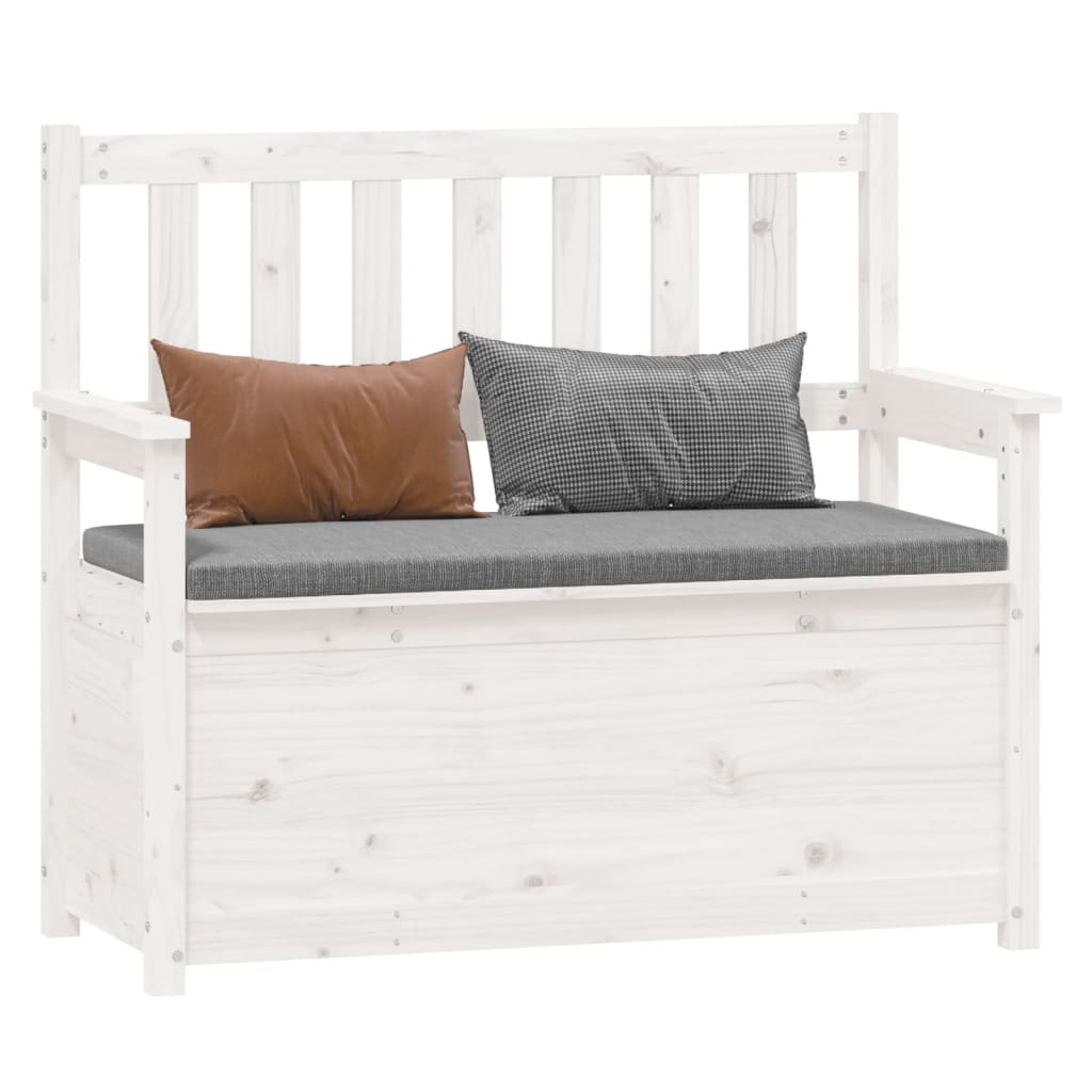 fehér tömör fenyőfa pad 112,5 x 51,5 x 96,5 cm