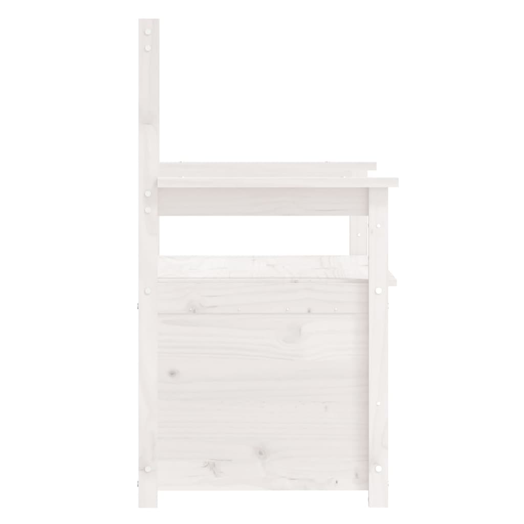 fehér tömör fenyőfa pad 112,5 x 51,5 x 96,5 cm