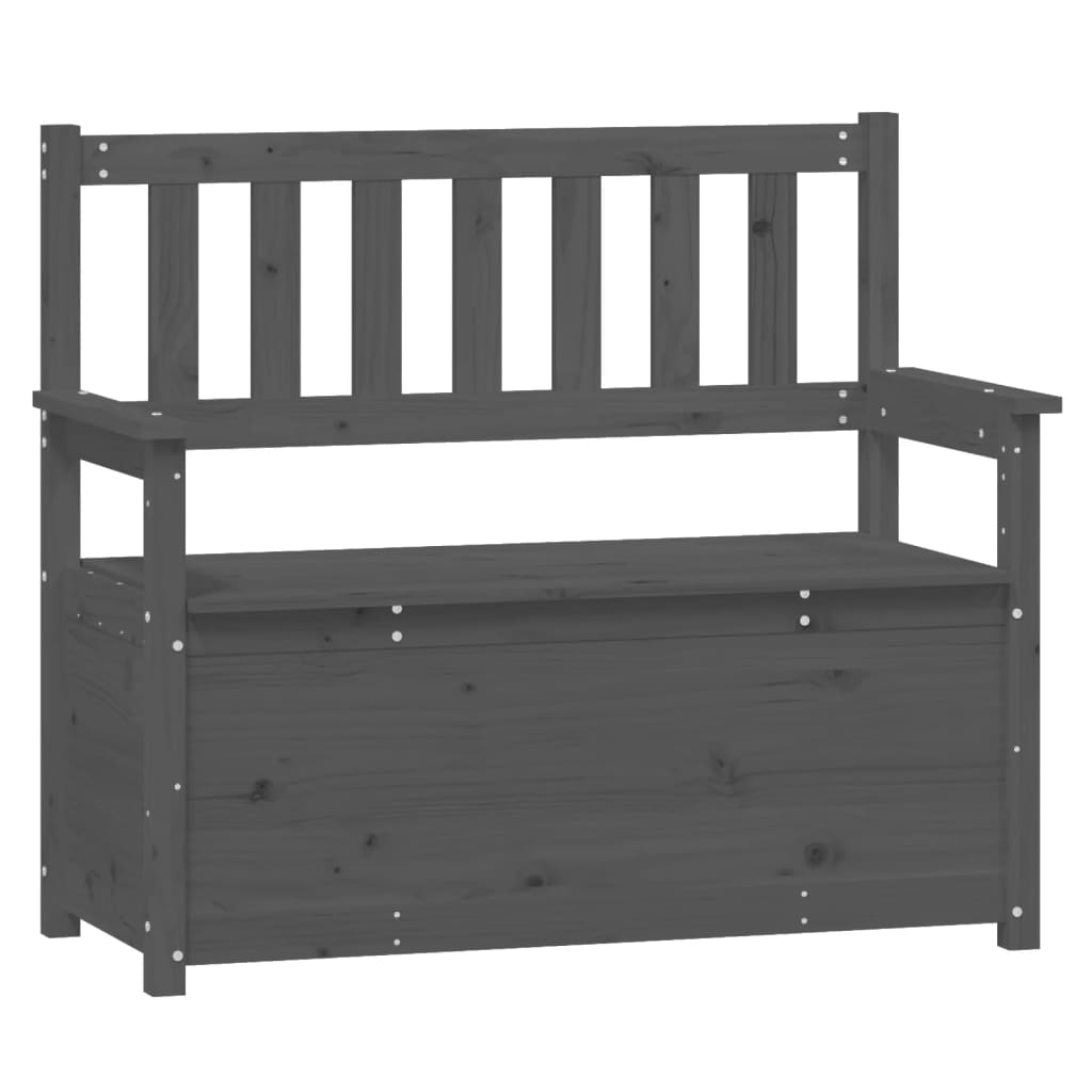 szürke tömör fenyőfa pad 112,5 x 51,5 x 96,5 cm
