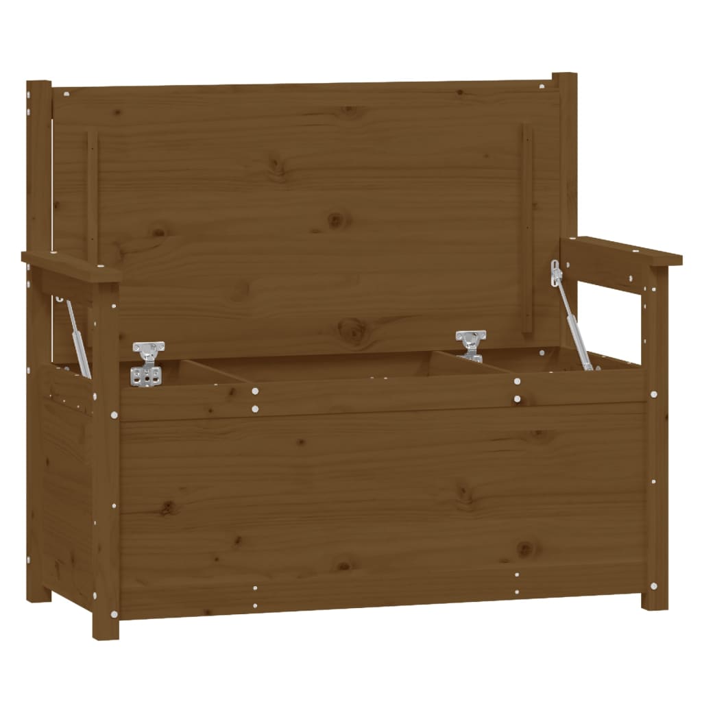mézbarna tömör fenyőfa pad 112,5x51,5x96,5 cm