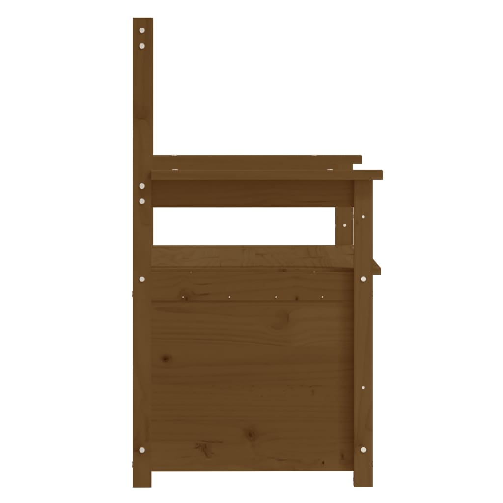 mézbarna tömör fenyőfa pad 112,5x51,5x96,5 cm