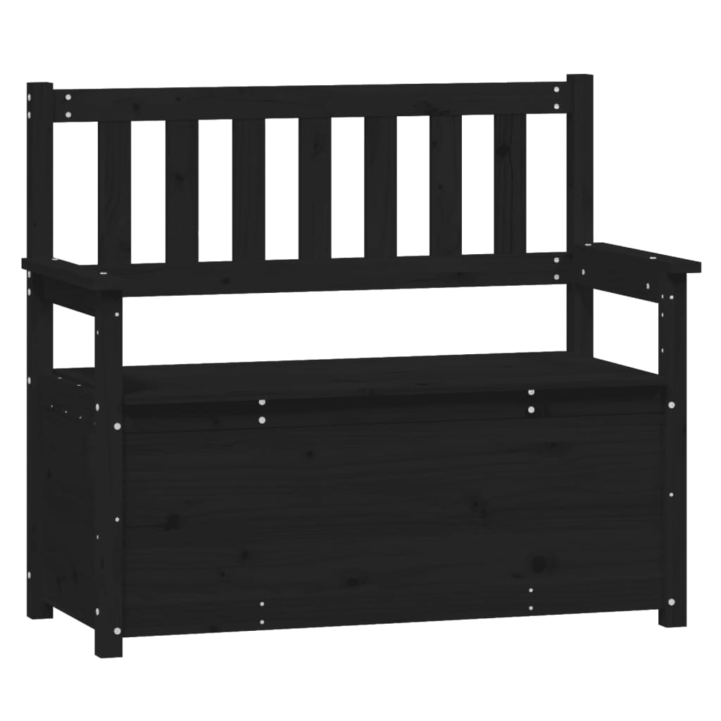 fekete tömör fenyőfa pad 112,5 x 51,5 x 96,5 cm