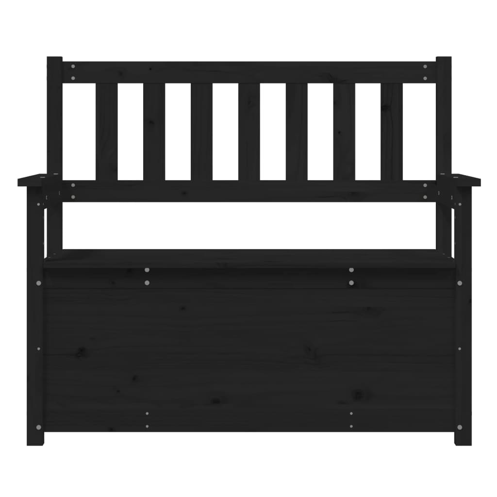 fekete tömör fenyőfa pad 112,5 x 51,5 x 96,5 cm