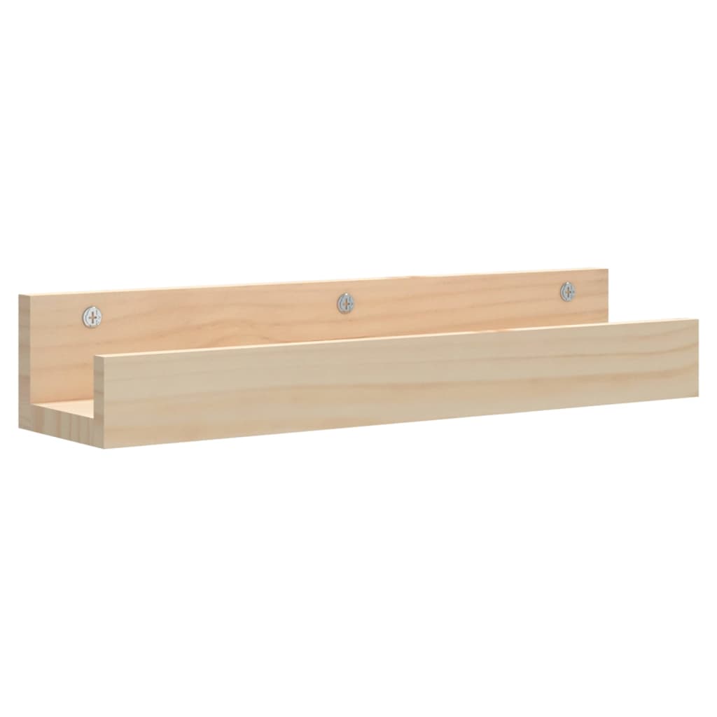 2 db tömör fenyőfa fali polc 50 x 12 x 9 cm