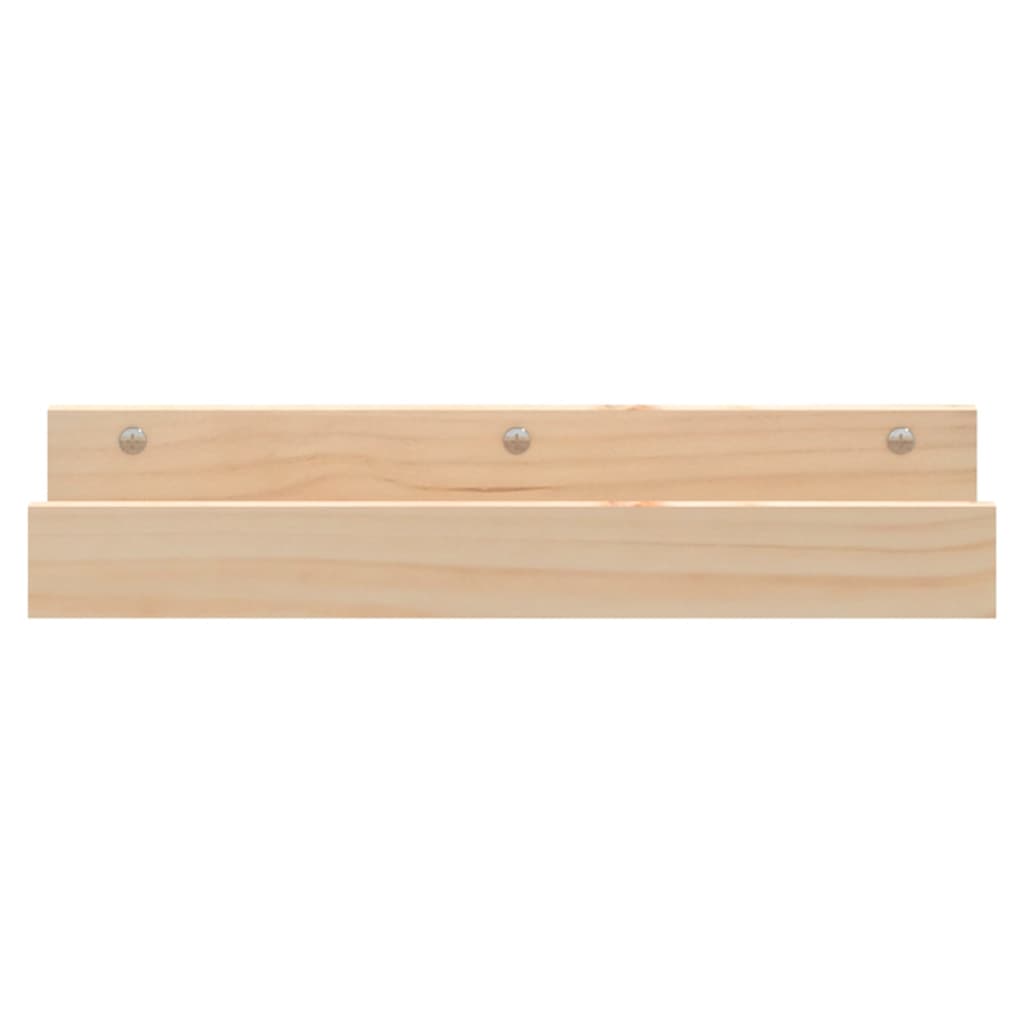 2 db tömör fenyőfa fali polc 50 x 12 x 9 cm