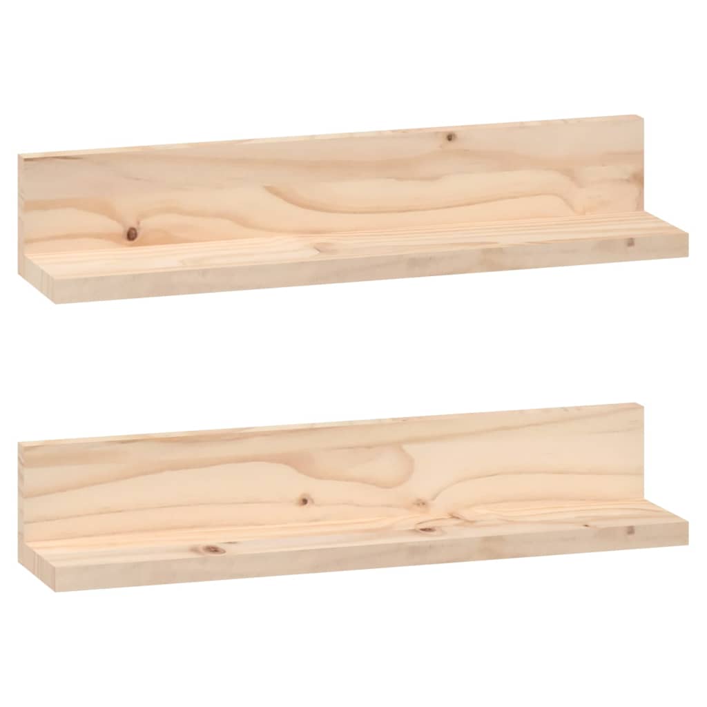 2 db tömör fenyőfa falipolc 50 x 11 x 9 cm