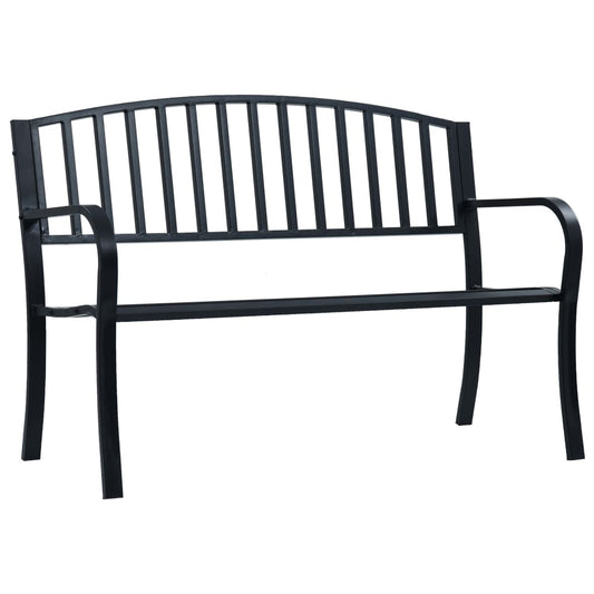 fekete acél kerti pad 120 cm