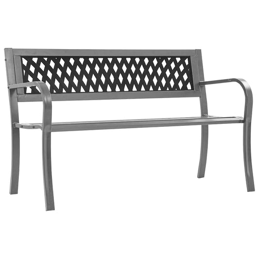 fekete acél kerti pad 120 cm