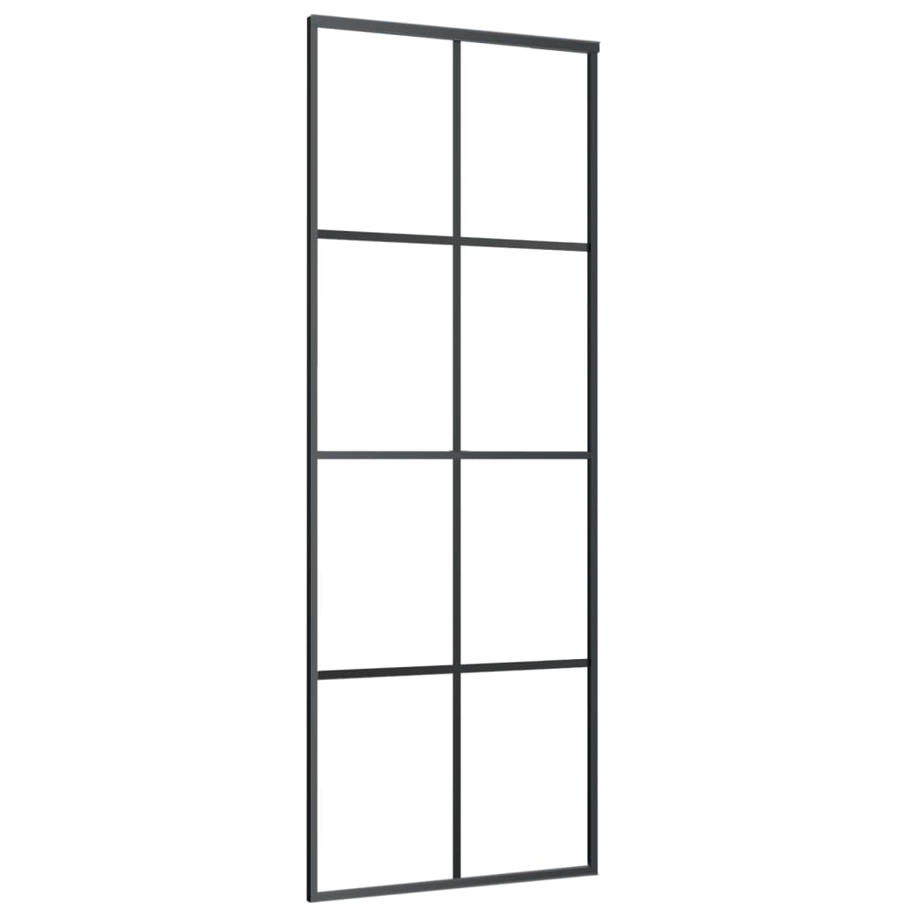ESG üveg és alumínium tolóajtó fémszerelvény-szettel 76x205 cm
