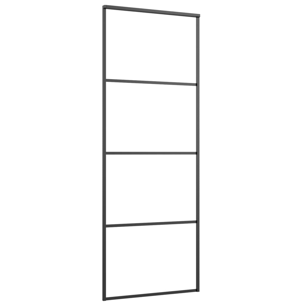 ESG üveg és alumínium tolóajtó fémszerelvény-szettel 76x205 cm