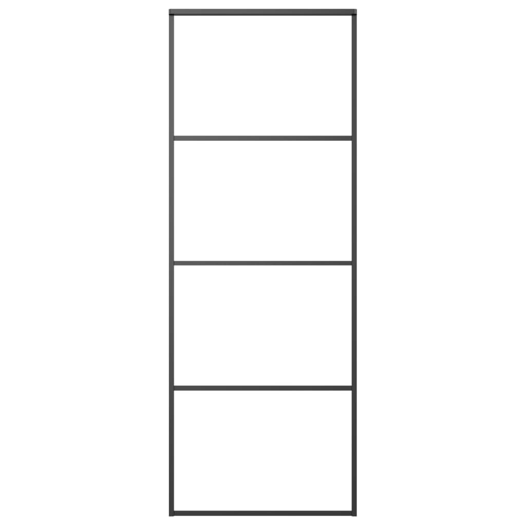 ESG üveg és alumínium tolóajtó fémszerelvény-szettel 76x205 cm