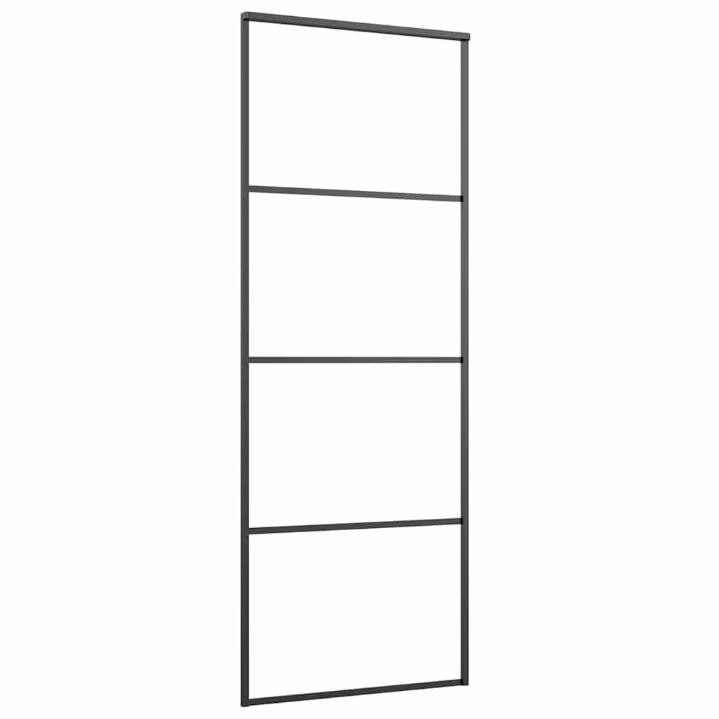 ESG üveg és alumínium tolóajtó fémszerelvény-szettel 76x205 cm