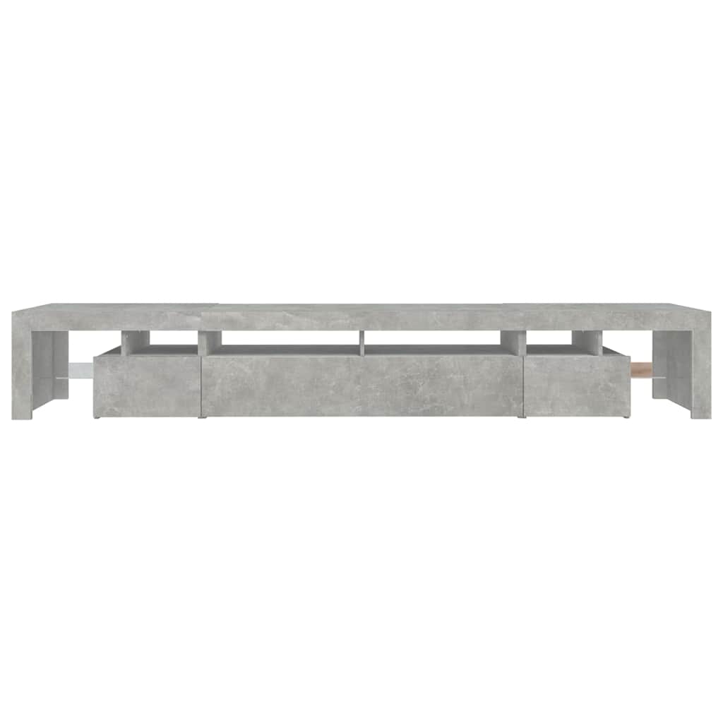 betonszürke TV-szekrény LED lámpákkal 260x36,5x40 cm