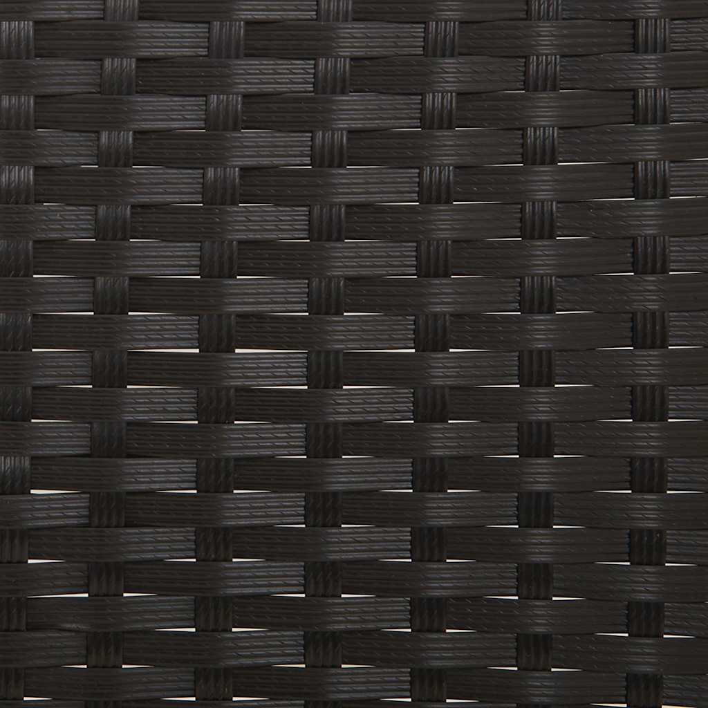 fekete 2 személyes polyrattan kerti pad párnával