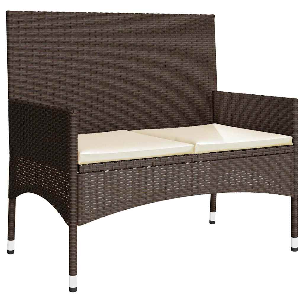 4 részes barna polyrattan kerti ülőgarnitúra párnákkal