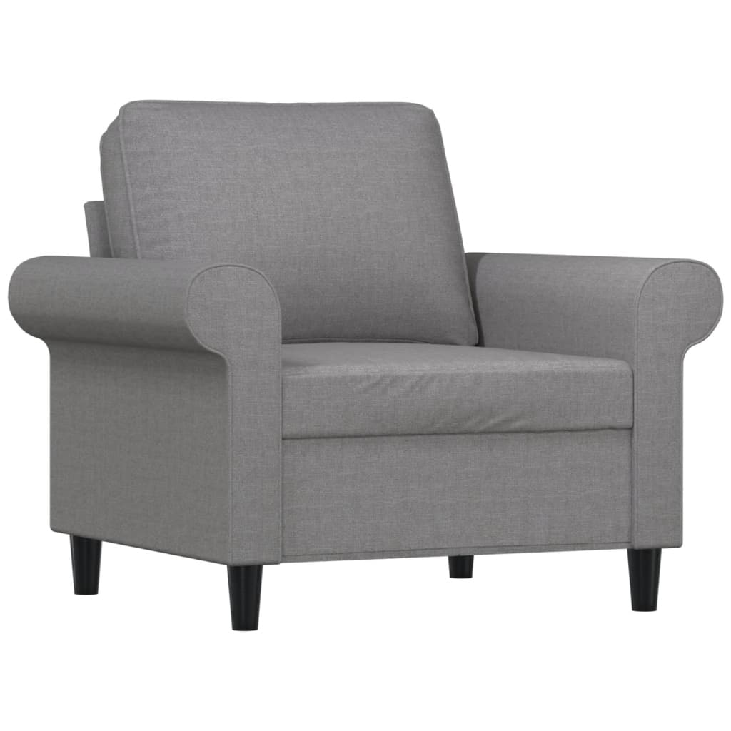 világosszürke szövet kanapéfotel lábtartóval 60 cm