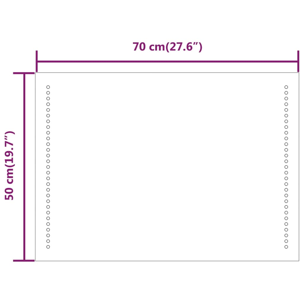 LED-es fürdőszobatükör 50 x 70 cm