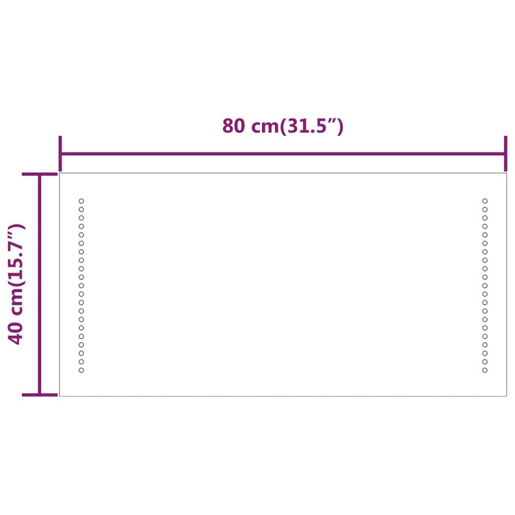LED-es fürdőszobatükör 40x80 cm