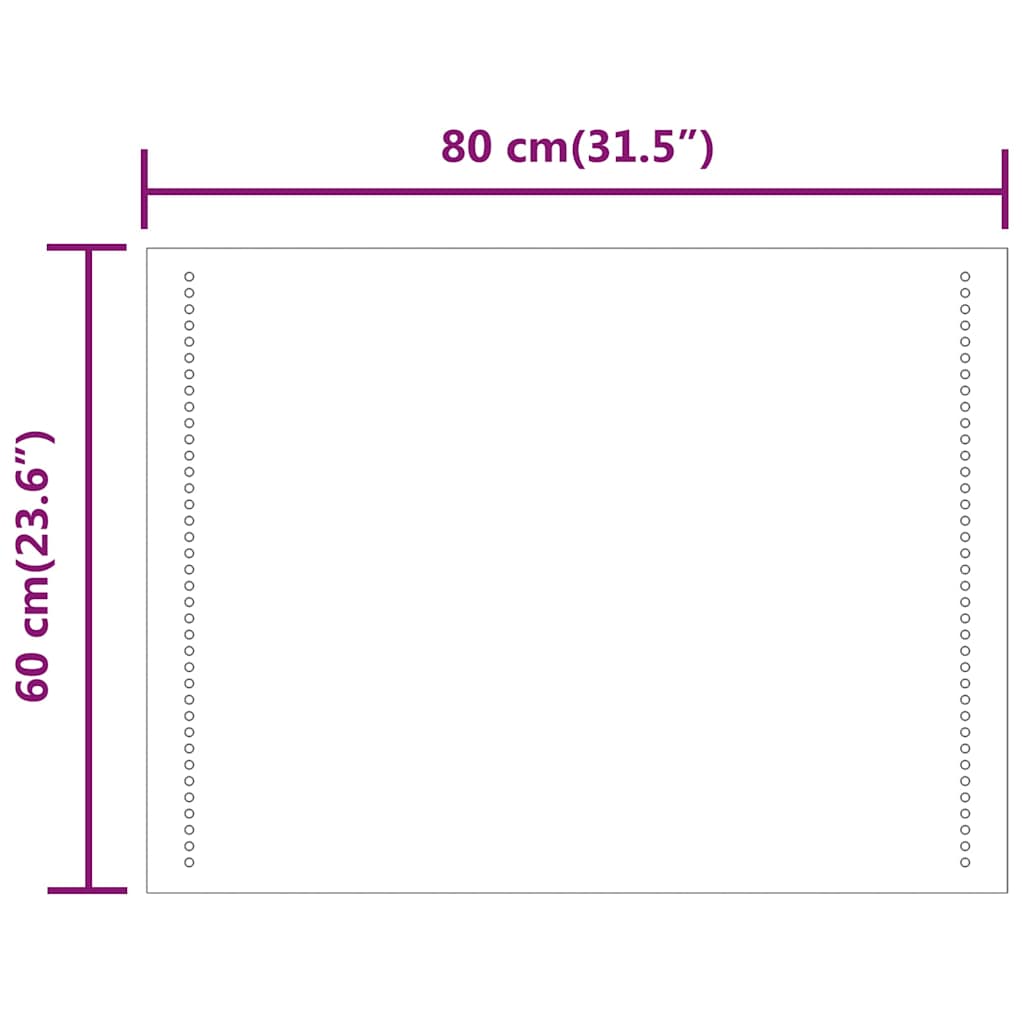 LED-es fürdőszobatükör 60x80 cm