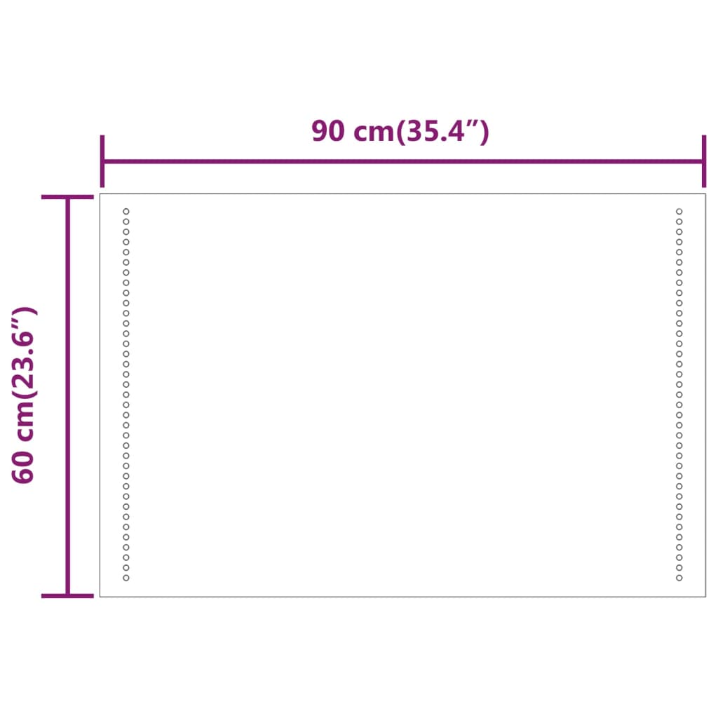 LED-es fürdőszobatükör 60x90 cm