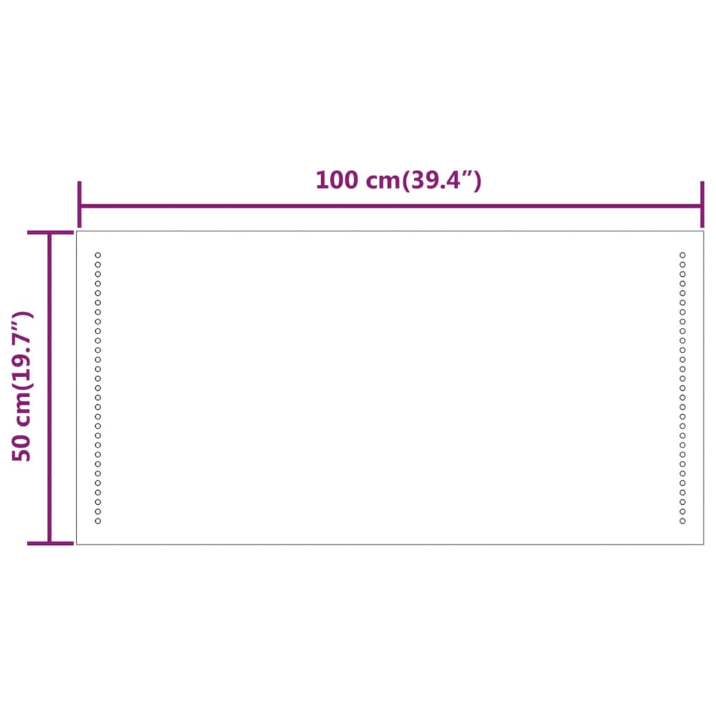 LED-es fürdőszobatükör 50x100 cm