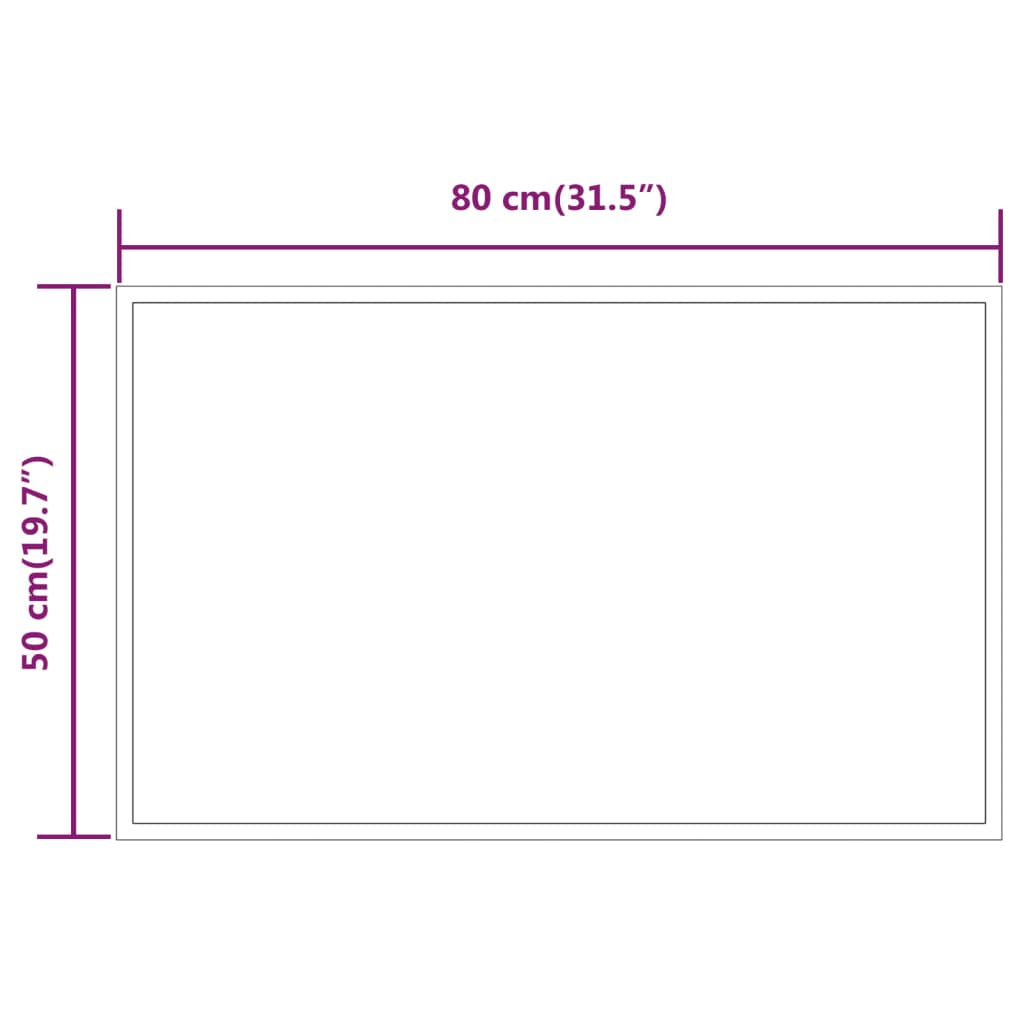 LED-es fürdőszobatükör 50x80 cm